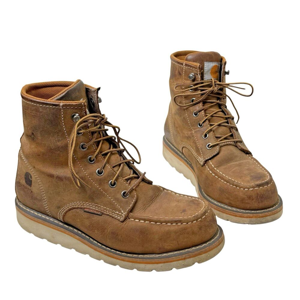 Carhartt Women's  Size 9 Steel Toe Wedge 6" Moc Waterproof Work Boot FW6025-W